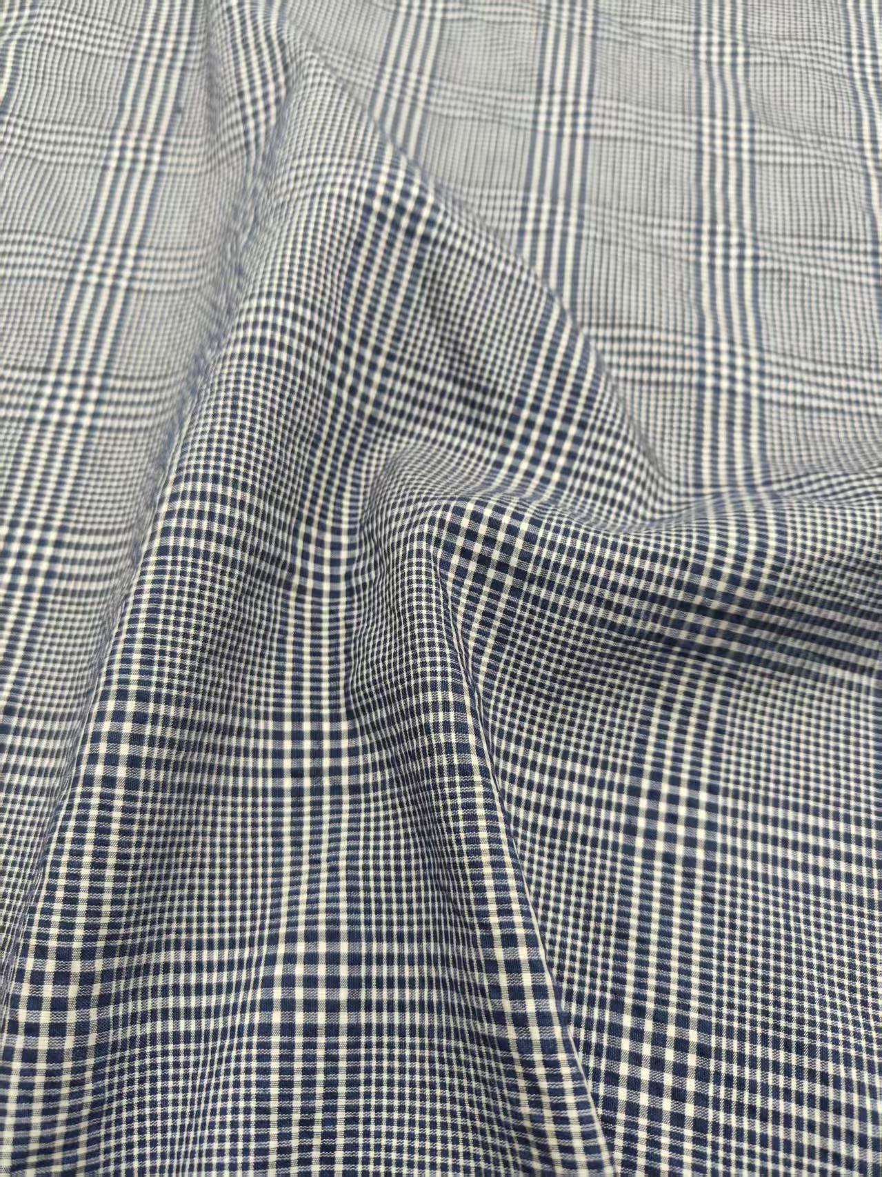 16.5MM Yarn-Dyed Silk-Linen Check Satin LF1914